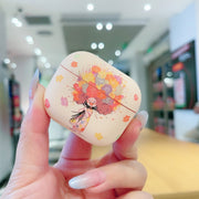 For AirPods 3 Girl Pattern Earbuds Box Frosted TPU Case(Flower)