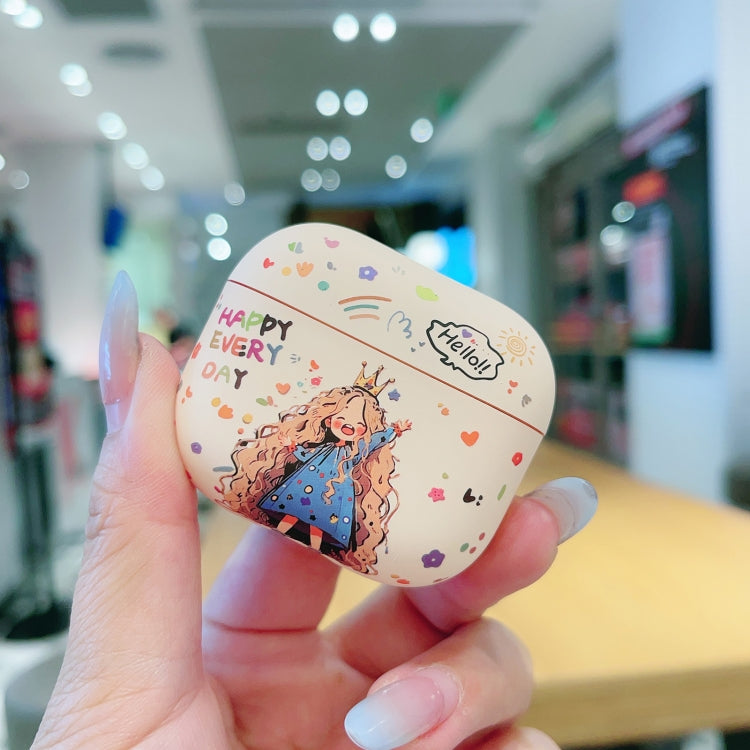 For AirPods 3 Girl Pattern Earbuds Box Frosted TPU Case(Crown)