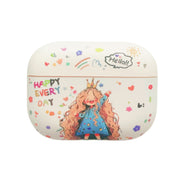 For AirPods Pro Girl Pattern Earbuds Box Frosted TPU Case(Crown)