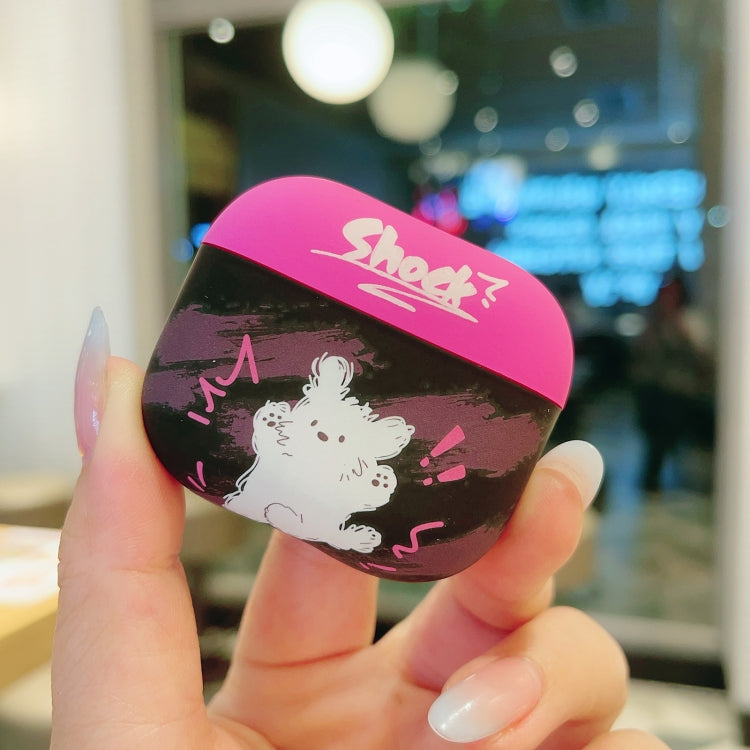 For AirPods 3 Cat and Dog Pattern Earbuds Box Frosted TPU Case(Shocking Dog)