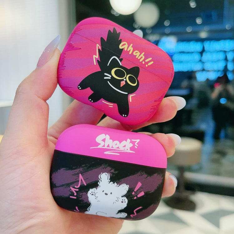 For AirPods 2 / 1 Cat and Dog Pattern Earbuds Box Frosted TPU Case(Exploring Dog)