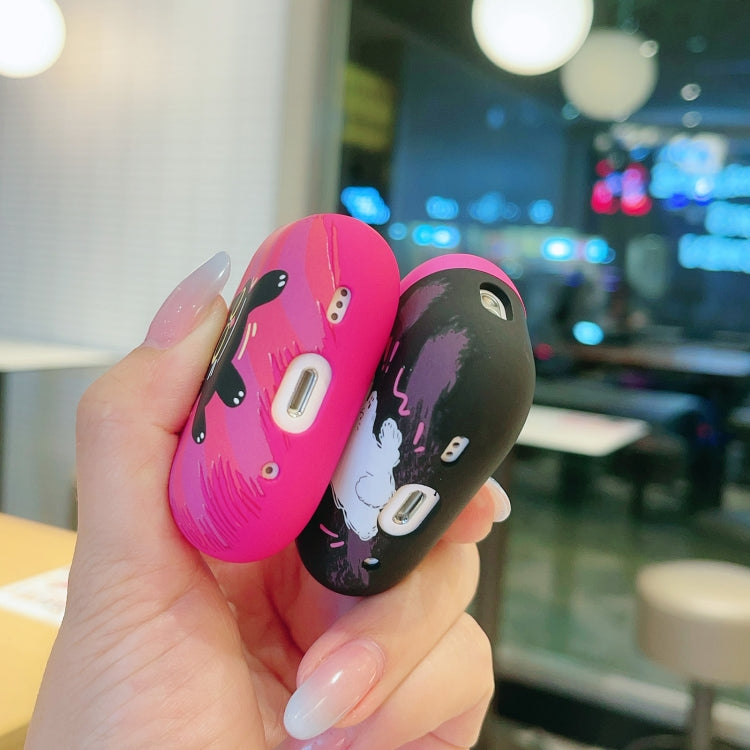 For AirPods Pro Cat and Dog Pattern Earbuds Box Frosted TPU Case(Exploring Dog)