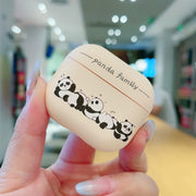 For AirPods 3 Panda Pattern Earbuds Box Frosted TPU Case(Panda Family)