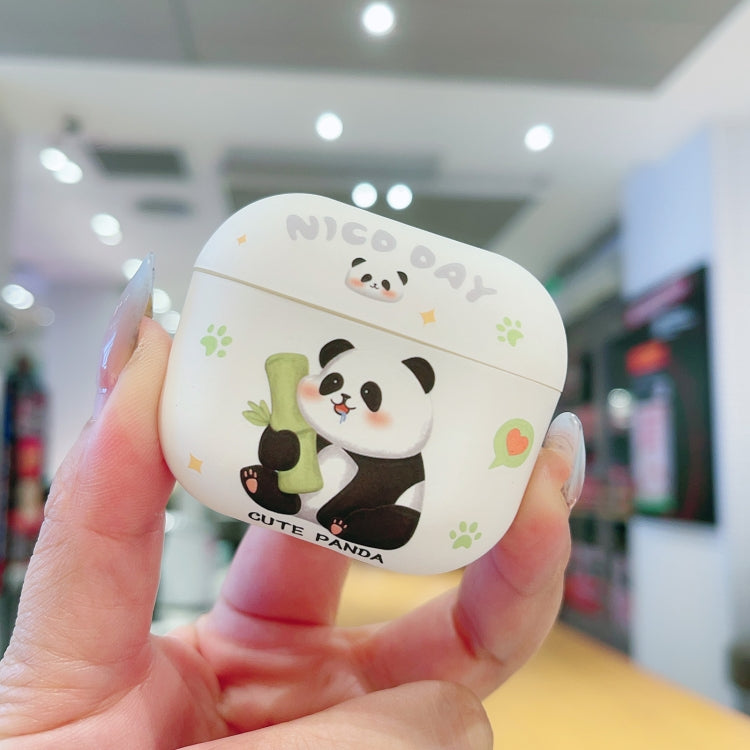 For AirPods 3 Panda Pattern Earbuds Box Frosted TPU Case(Cute Panda)