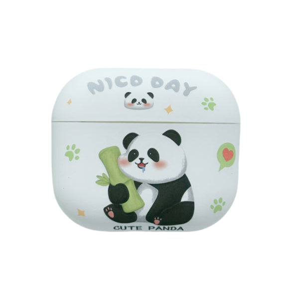 For AirPods 3 Panda Pattern Earbuds Box Frosted TPU Case(Cute Panda)