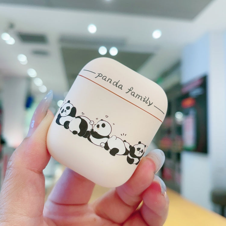For AirPods 2 / 1 Panda Pattern Earbuds Box Frosted TPU Case(Panda Family)