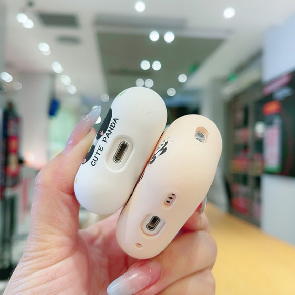For AirPods Pro Panda Pattern Earbuds Box Frosted TPU Case(Cute Panda)