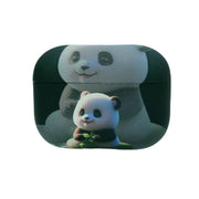 For AirPods Pro 2 Phantom Panda Pattern Earbuds Box Frosted TPU Case(Black)