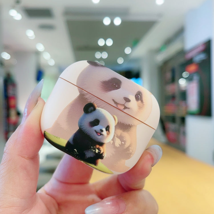 For AirPods 3 Phantom Panda Pattern Earbuds Box Frosted TPU Case(White)