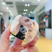 For AirPods 3 Phantom Panda Pattern Earbuds Box Frosted TPU Case(White)