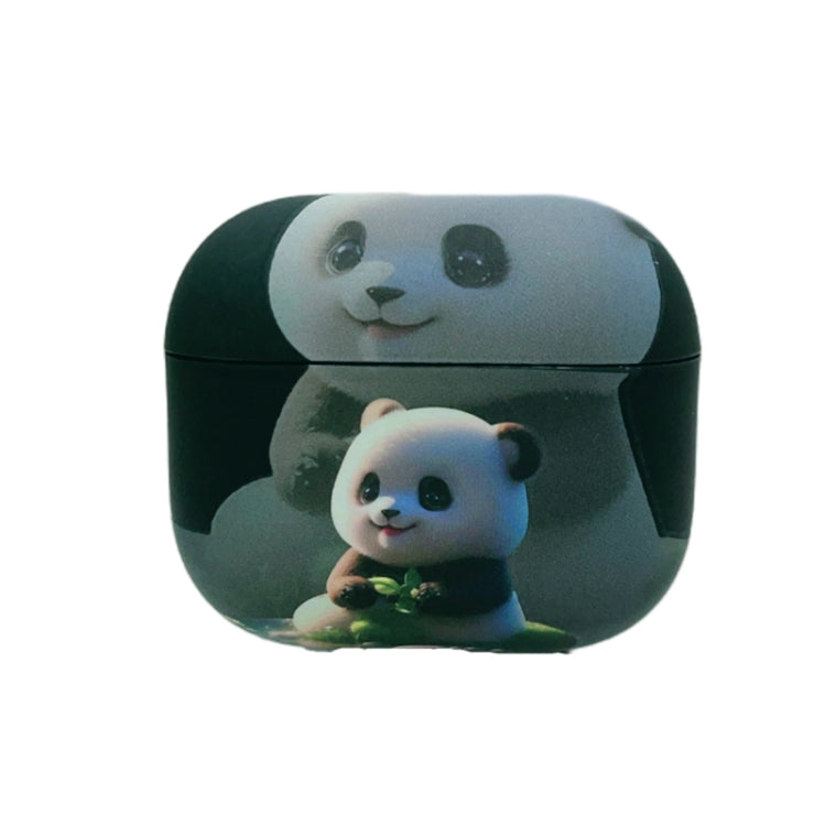 For AirPods 3 Phantom Panda Pattern Earbuds Box Frosted TPU Case(Black)