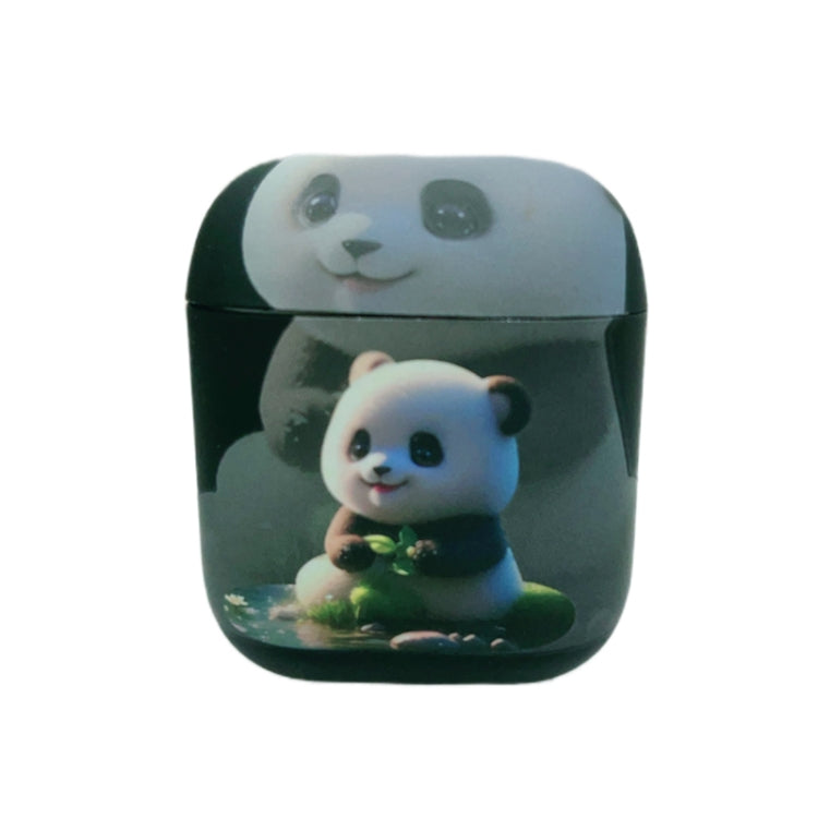 For AirPods 2 / 1 Phantom Panda Pattern Earbuds Box Frosted TPU Case(Black)