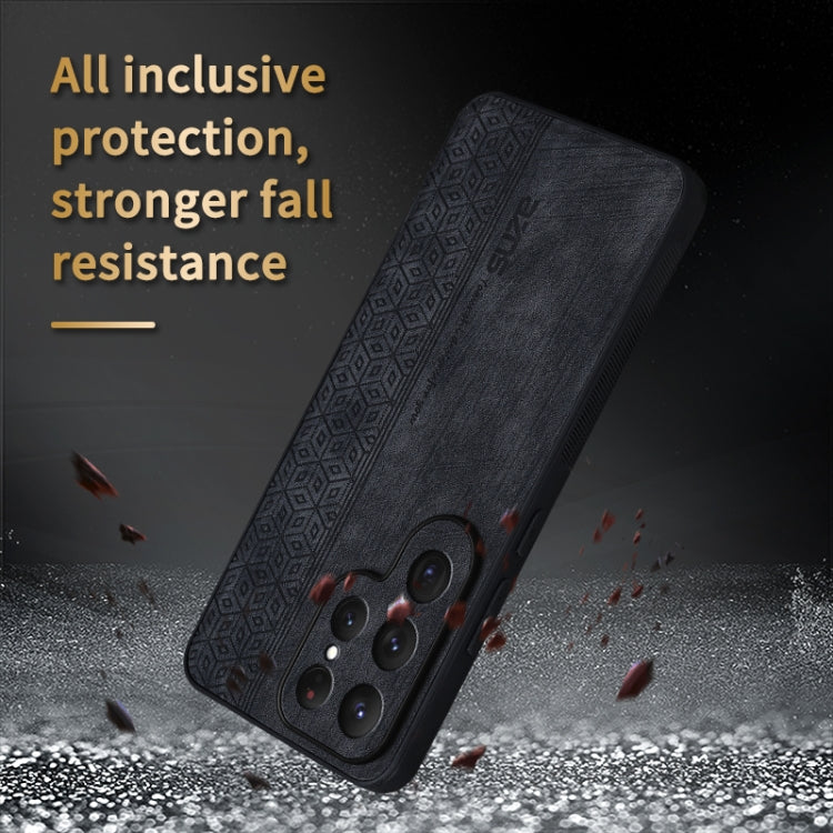 For Samsung Galaxy S25 Ultra 5G AZNS 3D Embossed Skin Feel Phone Case(Brown)