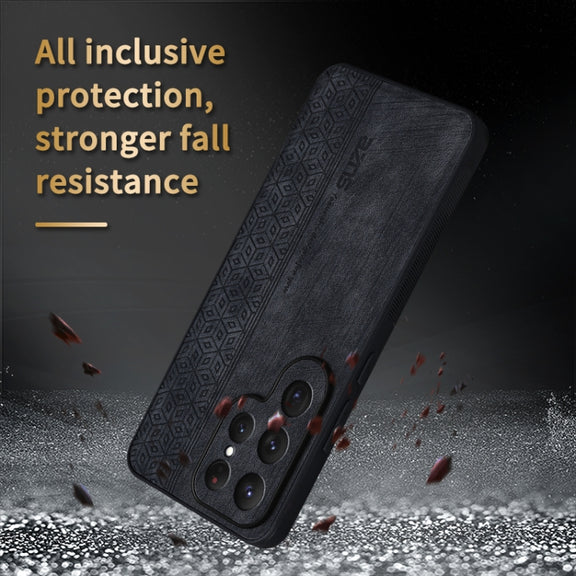 For Samsung Galaxy S25 Ultra 5G AZNS 3D Embossed Skin Feel Phone Case(Brown)