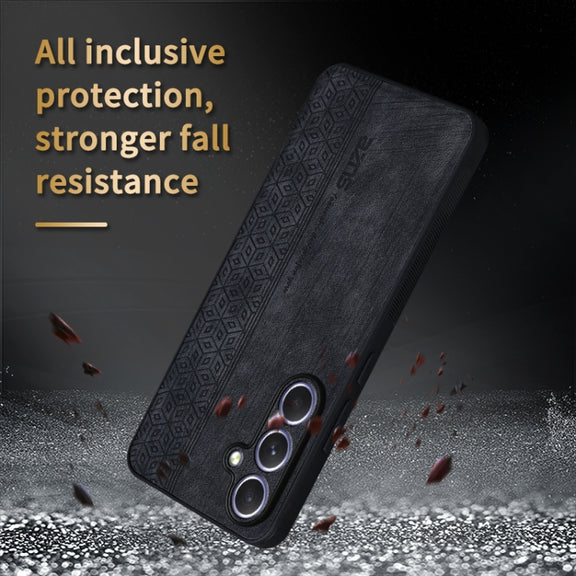 For Samsung Galaxy S25 5G AZNS 3D Embossed Skin Feel Phone Case(Black)
