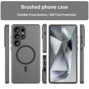 For Samsung Galaxy S25 Ultra MagSafe Frosted Translucent TPU + PC Full Coverage Phone Case(Black)