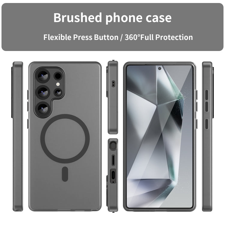For Samsung Galaxy S25 Ultra MagSafe Frosted Translucent TPU + PC Full Coverage Phone Case(Black)