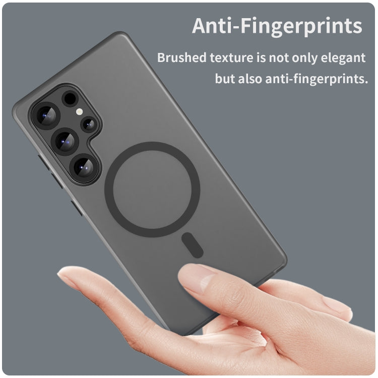 For Samsung Galaxy S25 Ultra MagSafe Frosted Translucent TPU + PC Full Coverage Phone Case(Black)