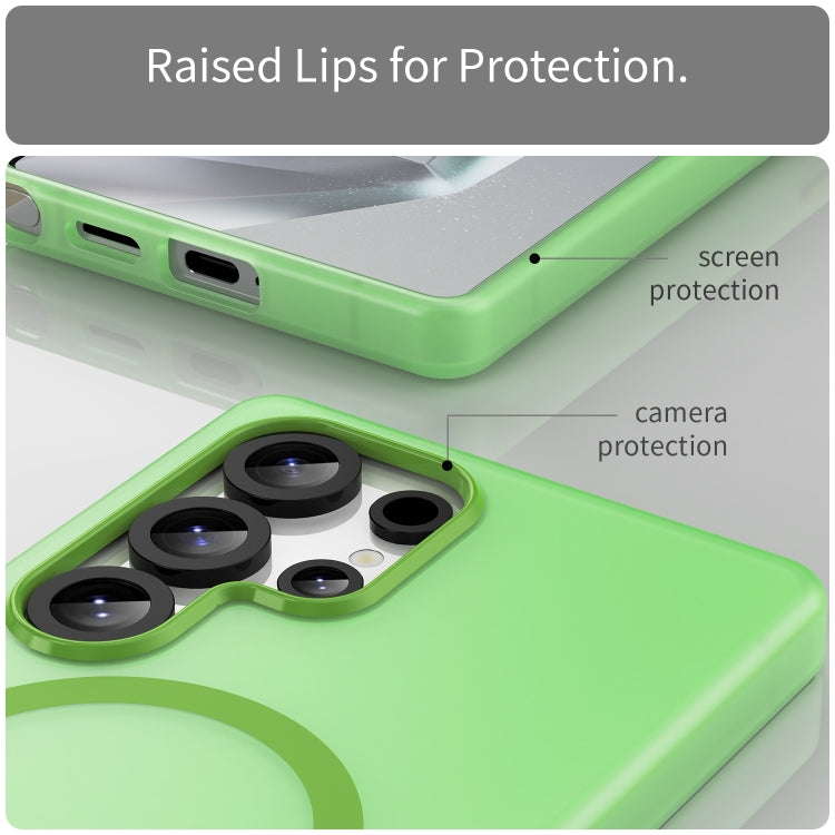 For Samsung Galaxy S25 Ultra MagSafe Frosted Translucent TPU + PC Full Coverage Phone Case(Green)