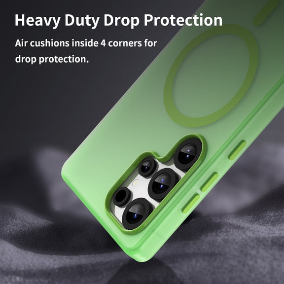 For Samsung Galaxy S25 Ultra MagSafe Frosted Translucent TPU + PC Full Coverage Phone Case(Green)