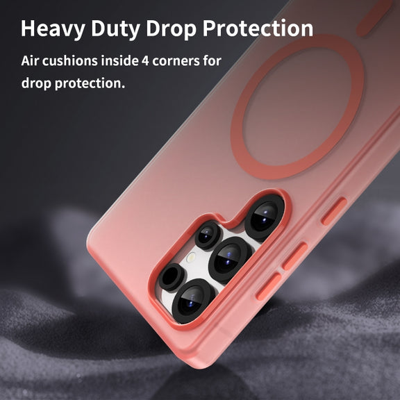 For Samsung Galaxy S25 Ultra MagSafe Frosted Translucent TPU + PC Full Coverage Phone Case(Red)