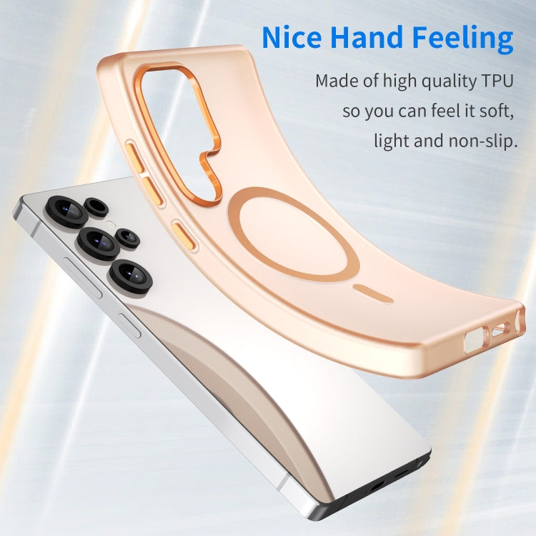 For Samsung Galaxy S25 Ultra MagSafe Frosted Translucent TPU + PC Full Coverage Phone Case(Orange)