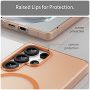 For Samsung Galaxy S25 Ultra MagSafe Frosted Translucent TPU + PC Full Coverage Phone Case(Orange)