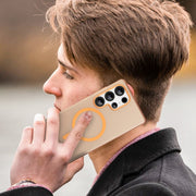For Samsung Galaxy S25 Ultra MagSafe Frosted Translucent TPU + PC Full Coverage Phone Case(Orange)