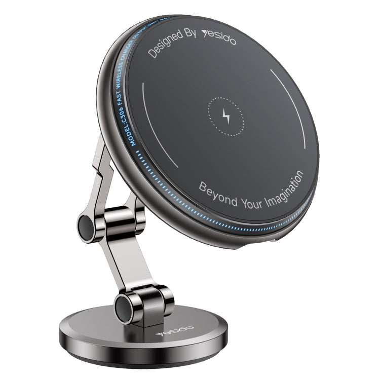 Yesido C306 15W Car Magnetic Wireless Charging Holder(Black)