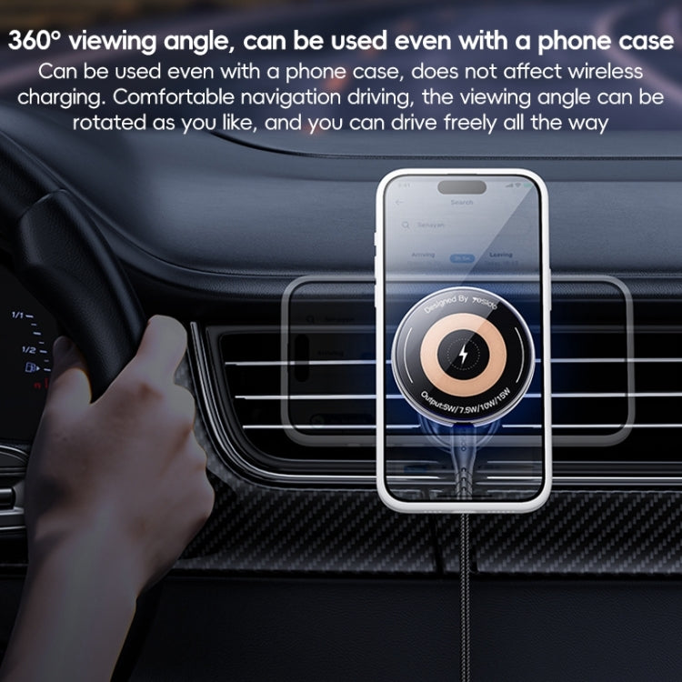 Yesido C308 15W Air Outlet Car MagSafe Magnetic Wireless Charging Holder(Black)
