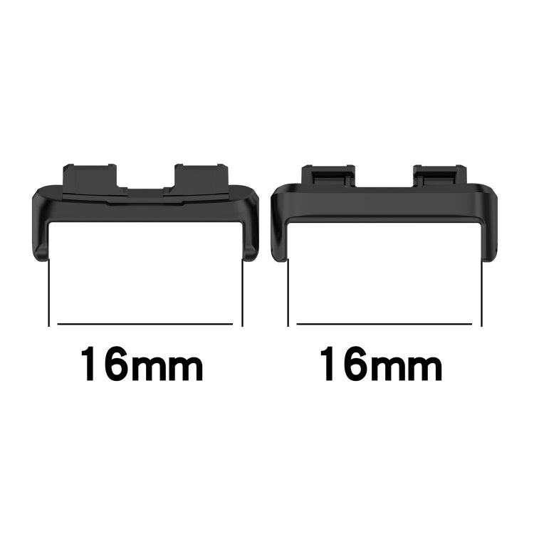 For Huawei Band 10 / 9 / 8 1 Pair Stainless Steel Metal Watch Band Connector(Black)