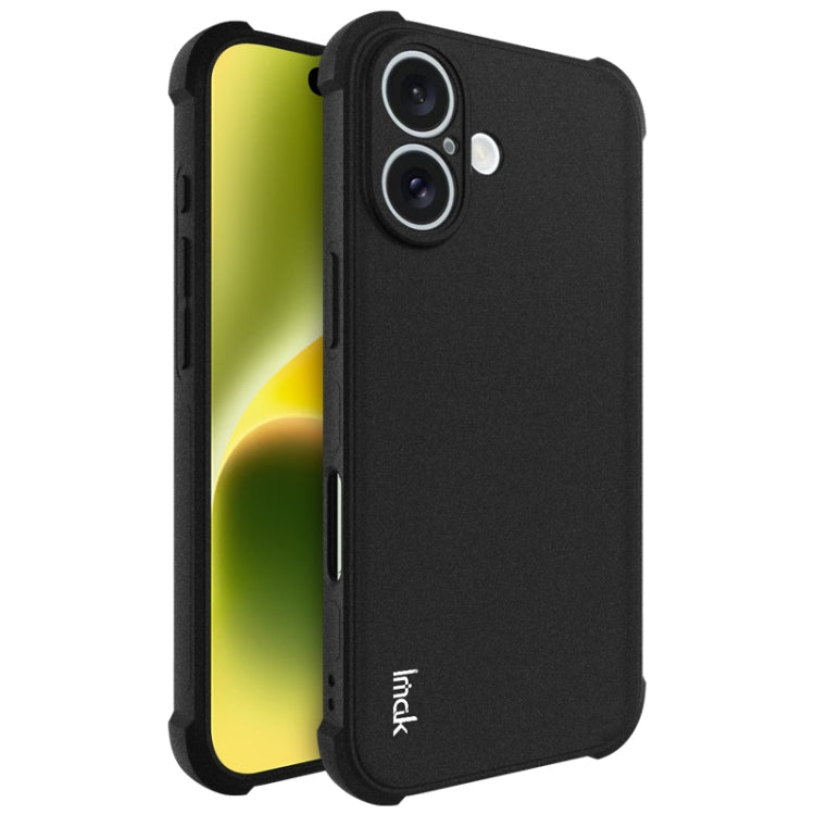 For iPhone 16 imak Shockproof Airbag TPU Phone Case(Matte Black)