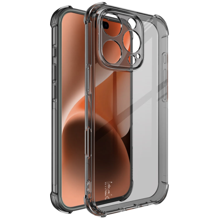 For iPhone 16 Pro imak Shockproof Airbag TPU Phone Case(Transparent Black)