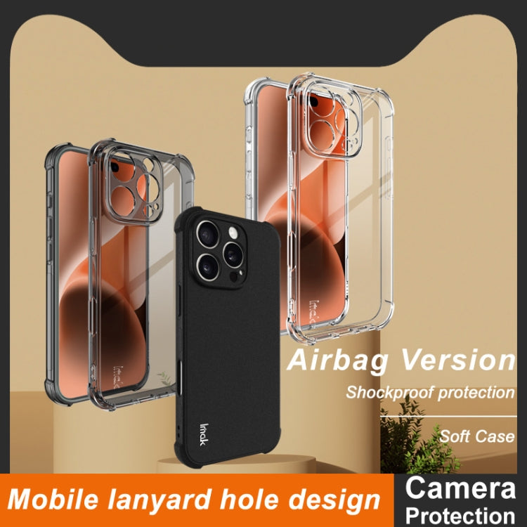 For iPhone 16 Pro imak Shockproof Airbag TPU Phone Case(Matte Black)