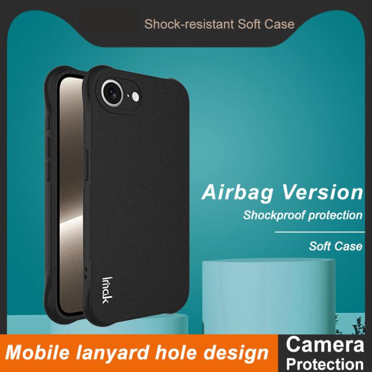 For iPhone 16e imak Shockproof Airbag TPU Phone Case(Matte Black)