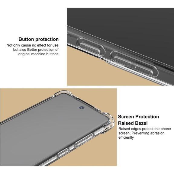 For iPhone 16 imak Shockproof Airbag TPU Phone Case(Transparent Black)