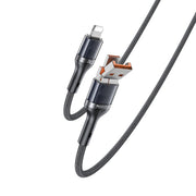 Yesido CA165L 27W USB + USB-C / Type-C to 8 Pin 2 in 1 Fast Charging Data Cable, Length:1.2m(Black)