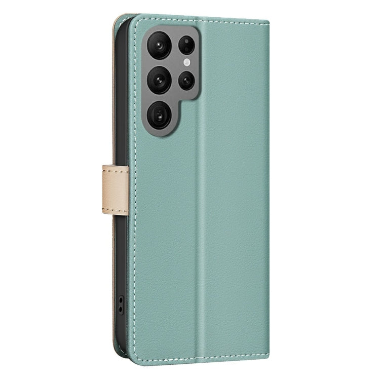 For Samsung Galaxy S25 Ultra 5G Color Matching RFID Anti-theft Leather Phone Case(Green)