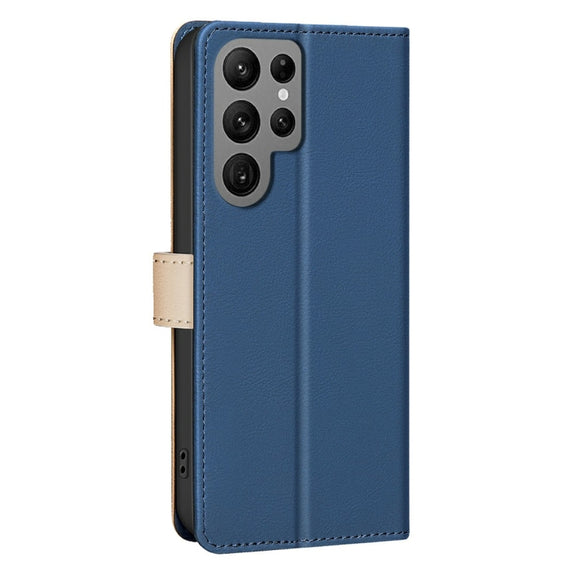 For Samsung Galaxy S25 Ultra 5G Color Matching RFID Anti-theft Leather Phone Case(Blue)