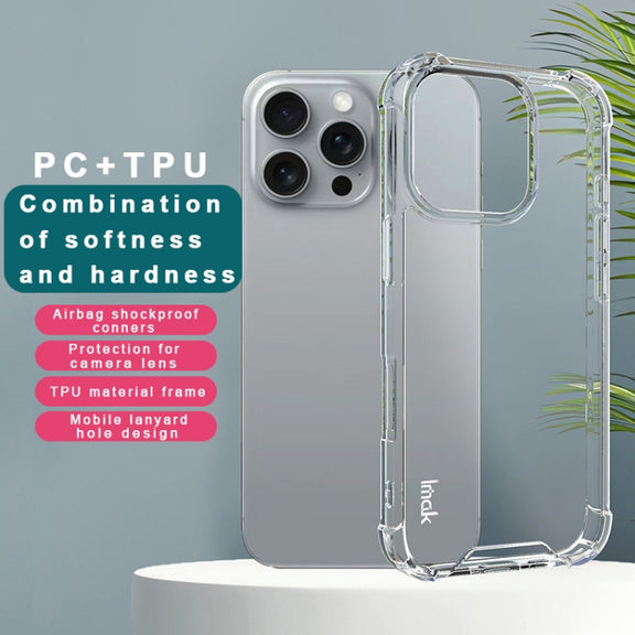 For iPhone 16 Pro IMAK Space Shield PC + TPU Airbag Shockproof Phone Case(Transparent)