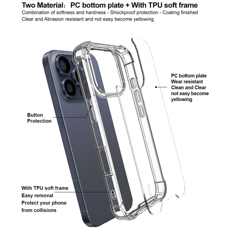 For iPhone 16 Pro Max IMAK Space Shield PC + TPU Airbag Shockproof Phone Case(Transparent)