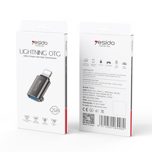 Yesido GS14 8 Pin to USB 3.0 OTG Adapter(Black)