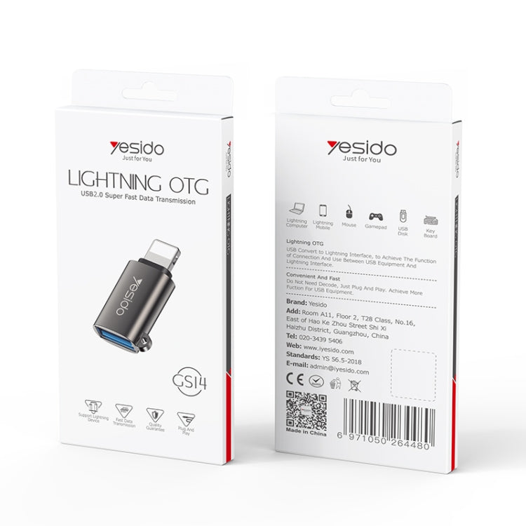 Yesido GS14 8 Pin to USB 3.0 OTG Adapter(Black)