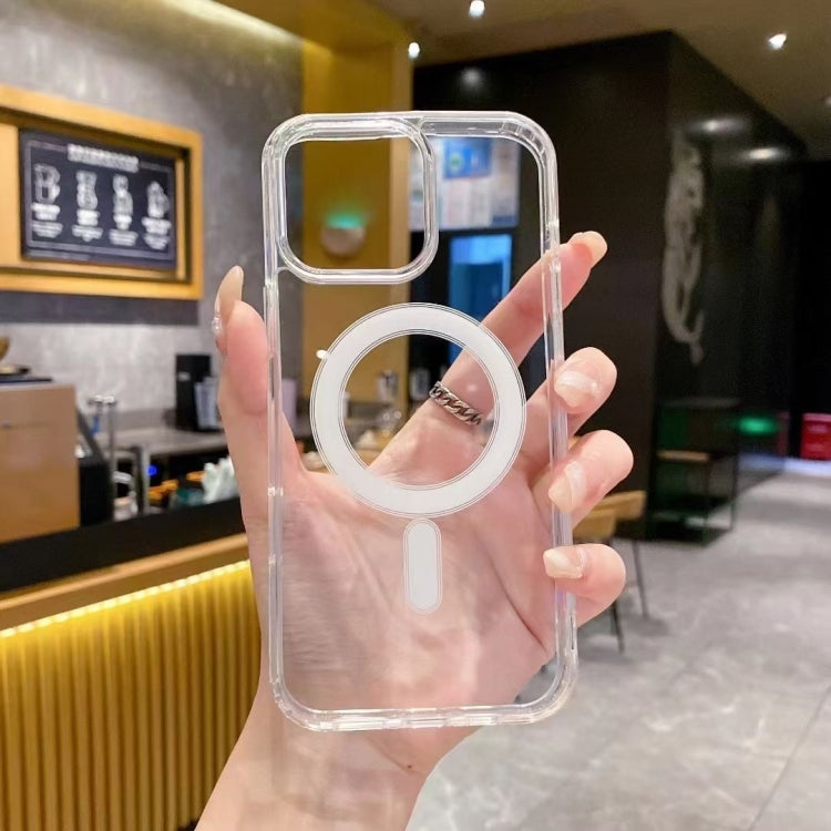 For iPhone 16 Pro Max Large Hole Camera MagSafe Magnetic Clear Acrylic TPU Case(Transparent)