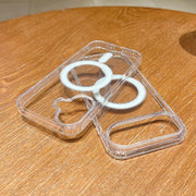 For iPhone 17 Air Large Hole Camera MagSafe Magnetic Clear Acrylic TPU Case(Transparent)
