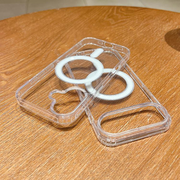 For iPhone 17 Air Large Hole Camera MagSafe Magnetic Clear Acrylic TPU Case(Transparent)