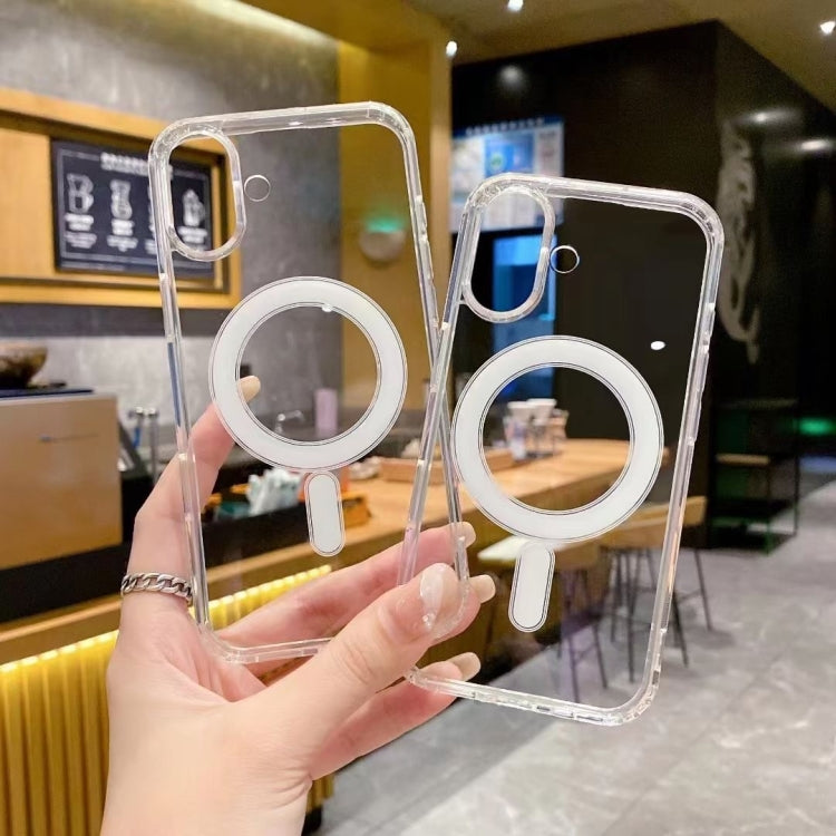 For iPhone 17 Air Large Hole Camera MagSafe Magnetic Clear Acrylic TPU Case(Transparent)