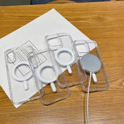 For iPhone 16 Pro Max Large Hole Camera MagSafe Magnetic Clear Acrylic TPU Case(Transparent)