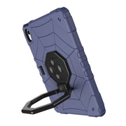 For iPad Air 11 2025 / 2024 Spider Turntable Handle Stress Relief Tablet Case(Navy Blue Black)