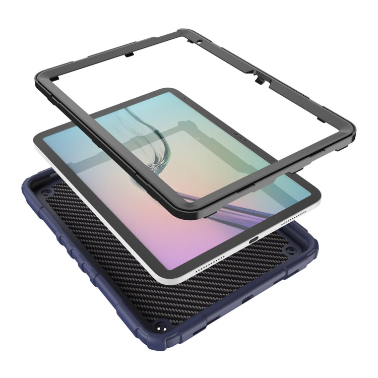 For iPad Air 11 2025 / 2024 Spider Turntable Handle Stress Relief Tablet Case(Navy Blue Black)